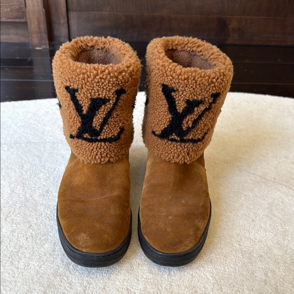 Louis Vuitton Brown Shearling Boots